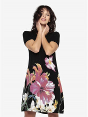 Rochie clos neagra cu print floral Desigual Aristo foto