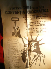 Afis Politic al Conventiei Democratice ,probabil 1992 ,60x84 cm + Manifest-Apel foto