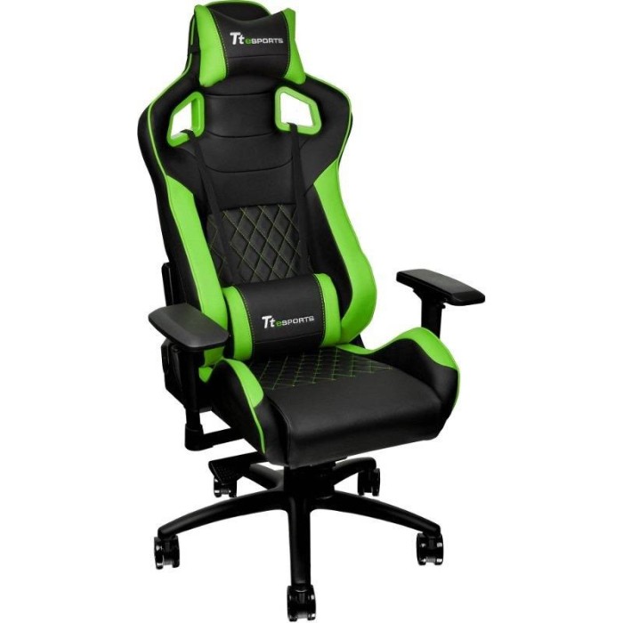 Scaun gaming Tt eSPORTS by Thermaltake GT Fit Black / Green foto mare Scaun gaming Tt eSPORTS by Thermaltake GT Fit Black / Green foto mare