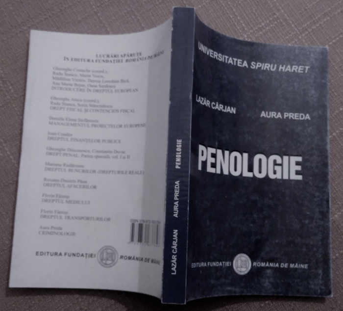 Penologie. Editura Fundatiei Romania de Maine, 2012 - Lazar Carjan, Aura Preda