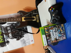 Xbox 360 + 8 jocuri si chitara (guitar hero live) foto