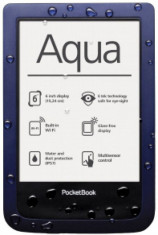E-Book Reader PocketBook Aqua, Ecran 6&amp;amp;quot;, 4GB, Wi-Fi, Rezistenta la apa si praf (Albastru) foto