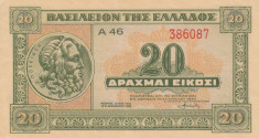 GRECIA 20 drahme 1940 XF!!! foto