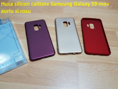 Husa silicon calitate Samsung Galaxy S9 mov auriu si rosu foto