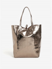 Geanta bronz shopper din piele naturala ZOOT Glitter foto