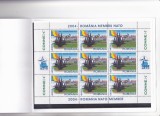 ROMANIA 2004 , LP 1633b , - ROMANIA MEMBRA NATO - , PLIANT CU COALA MICA MNH, Organizatii internationale, Nestampilat