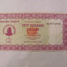 CY - 50000 dollars dolari 2006 Zimbabwe