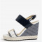 Sandale alb &amp; bleumarin cu platforma - Geox Janira