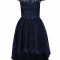 Rochie asimetrica bleumarin din dantela Chi Chi London Ellia