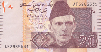 Bancnota Pakistan 20 Rupii 2006 - P46b UNC foto