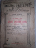 Cumpara ieftin GEORGE PLASTARA-MANUAL DE DREPT INTERNATIONAL PUBLIC,1921