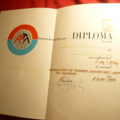 Diploma a Federatiei Romane de Lupte - locul I