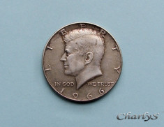 STATELE UNITE ALE AMERICII - ? Dollar 1966 - Kennedy Half Dollar - Argint 11.5g foto