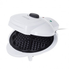 Aparat pentru preparat vafe in forma de inimi cu 5 compartimente, putere 1000W, culoare alb foto