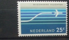 OLANDA 1966 &ndash; POSTA AERIANA, timbru nestampilat B6