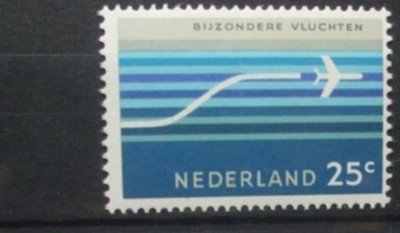 OLANDA 1966 &amp;ndash; POSTA AERIANA, timbru nestampilat B6 foto