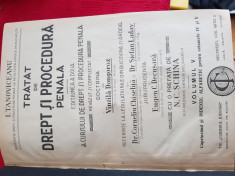 Tratat de drept si procedura penala, 1927, I.Tanoviceanu s.a. 5 volume, ed lux foto