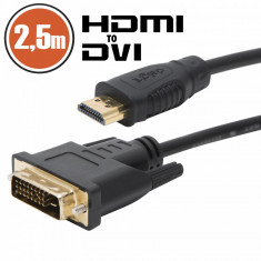 Cablu HDMI/ DVI-D 2,5 m Brico DecoHome foto