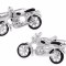 Butoni camasa argintii model motocicleta + ambalaj cadou