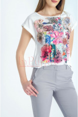 Tricou din bumbac cu imprimeu floral foto