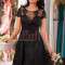 Rochie neagra din dantela brodata