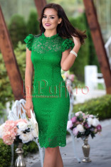 Rochie eleganta verde din dantela foto