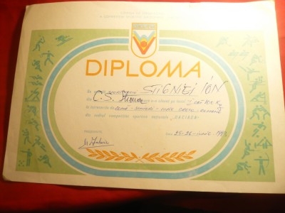 Diploma Daciada - Lupte Greco-Romane locul 1 - 1983 foto
