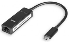 Placa de retea SSK SHU-C030, RJ45, USB tip C (Negru) foto