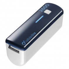 Acumulator extern Cellularline USB Pocket Charger 2600 mAh Blue foto