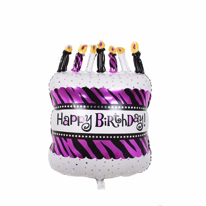 Balon folie Happy Birthday, forma tort cu lumanari, dimeniuni 57x27 cm foto mare Balon folie Happy Birthday, forma tort cu lumanari, dimeniuni 57x27 cm foto mare