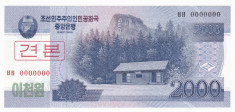 COREEA DE NORD 2000 won 2008 (2009) UNC Specimen P-65s foto