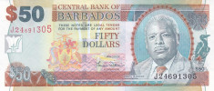 Bancnota Barbados 50 Dolari 2007 - P70a UNC foto