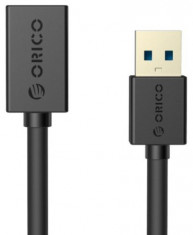 Cablu prelungitor Orico CER3-10-BK, USB male - USB female, 1 m (Negru) foto