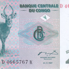 Bancnota Congo 20 Centime 1997 - P83 UNC