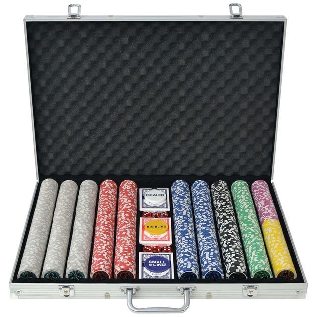 Set de poker cu 1000 de jetoane cu laser din aluminiu foto mare Set de poker cu 1000 de jetoane cu laser din aluminiu foto mare