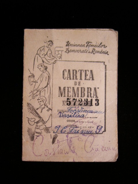 BDA S4 - CARNET MEMBRU - UNIUNEA FEMEILOR DEMOCRATE - 1950 - PIESA DE COLECTIE foto mare BDA S4 - CARNET MEMBRU - UNIUNEA FEMEILOR DEMOCRATE - 1950 - PIESA DE COLECTIE foto mare