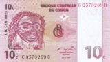 Bancnota Congo 10 Centime 1997 - P82 UNC