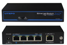Switch PoE+ 5 porturi 10/100Base-T,pentru sisteme de supraveghere. foto