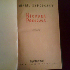 Mihail Sadoveanu Nicoara Potcoava. Povestire istorica, princeps, 1952