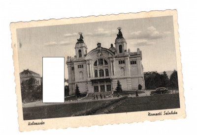 CP Cluj - Teatrul, ocupatia maghiara, 1944, animata, circulata foto