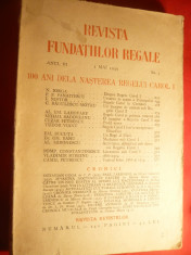 Revista Fundatiilor Regale 1 Mai 1939 ,cu N.Iorga , M.Sadoveanu ,Em.Bucuta,I.Nis foto