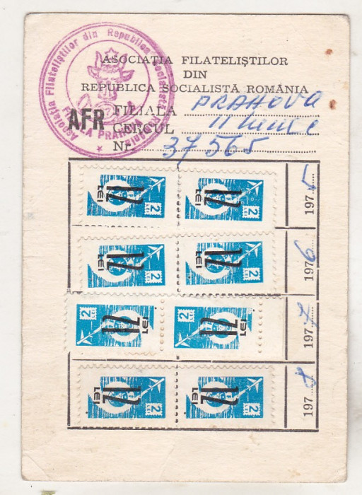 bnk div AFR Prahova - Tichet cotizare - 1975-1982