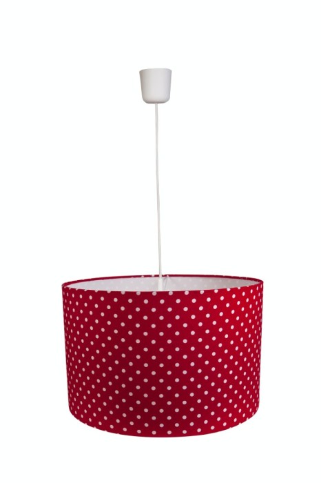 Lustra pendul abajur textil birou, bucatarie, dormitor, living Polka Dots Red foto mare Lustra pendul abajur textil birou, bucatarie, dormitor, living Polka Dots Red foto mare