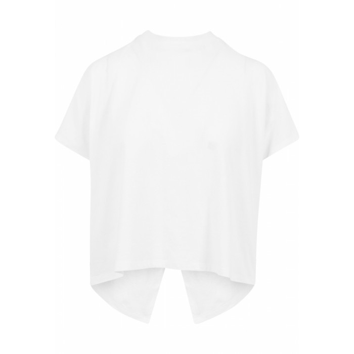 Tricou Dama Overlap Turtleneck Tee Urban Classics alb foto mare Tricou Dama Overlap Turtleneck Tee Urban Classics alb foto mare