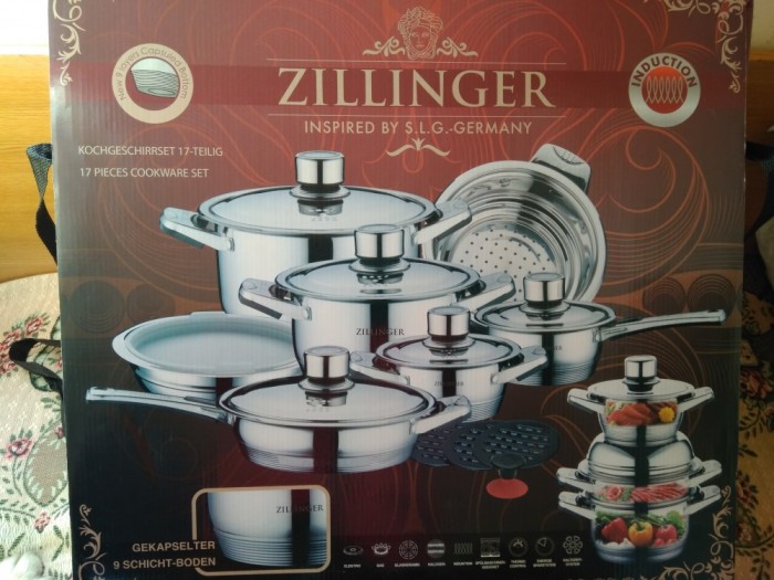 Set vase inox.17 piese +Plita electrica + Perna electrica + Set cuțite. foto mare Set vase inox.17 piese +Plita electrica + Perna electrica + Set cuțite. foto mare