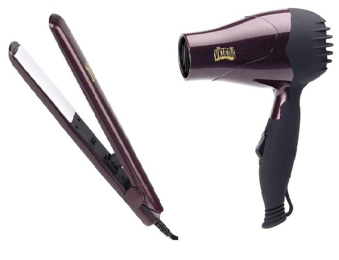 Set Uscator 1200 W si Placa de indreptat parul foto mare Set Uscator 1200 W si Placa de indreptat parul foto mare