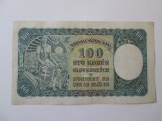 Slovacia 100 Korun 1940 prima emisie foto