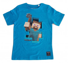 Tricou Minecraft T-Shirt Steve Adventure!!! 9-10 ani + CADOU - Original JINX !! foto