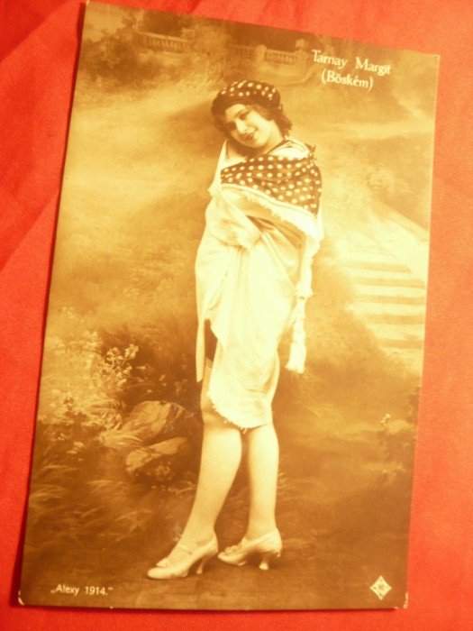 Ilustrata - Actrita Margit Tarnay in filmul Boskem 1914 Ungaria
