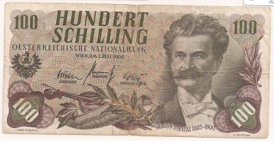 AUSTRIA 100 SCHILLING 1960 F foto
